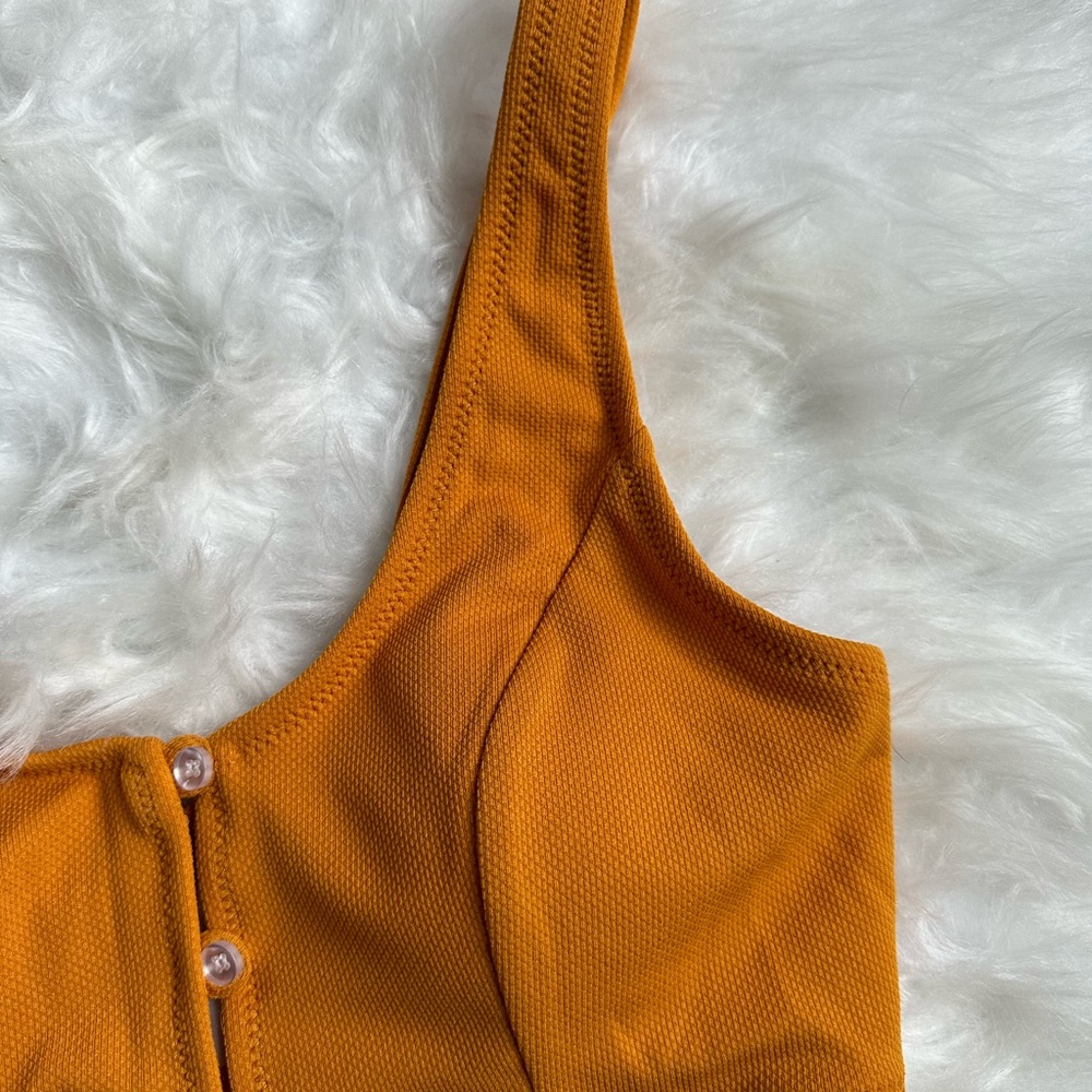 Cupshe Mustard Yellow bikini Top size M - Picture 7 of 8